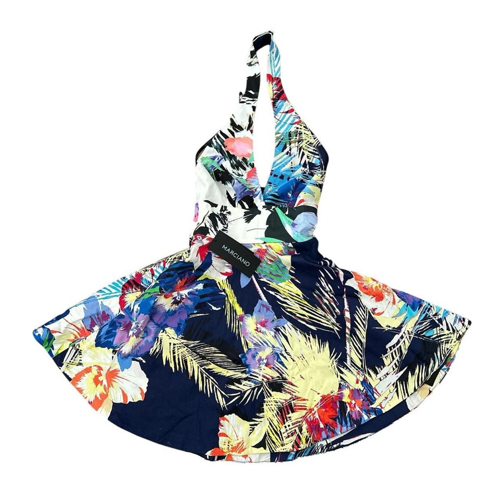 marciano : tropical halter mini dress